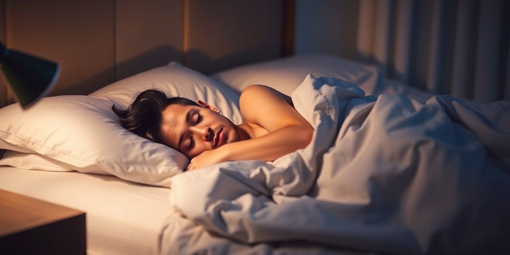 Person sleeping peacefully, no snoring.
