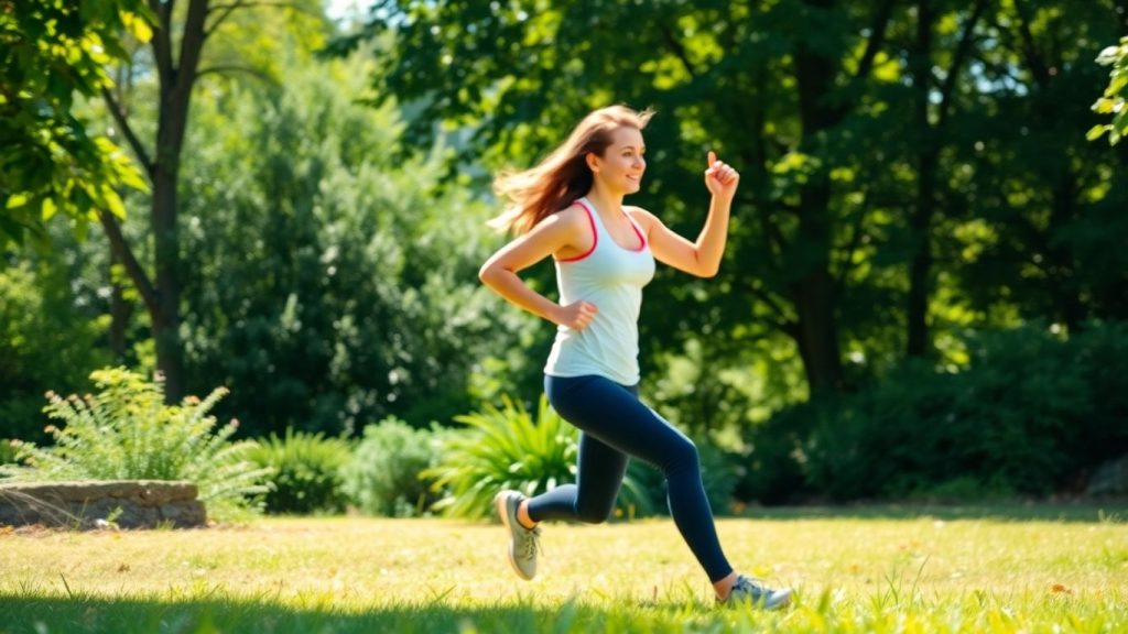 Person exercising outdoors, promoting reduced inflammation.